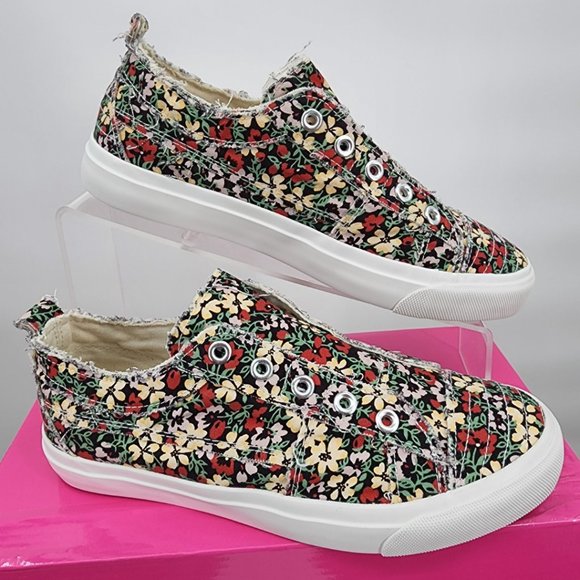 Corkys Shoes - CORKYS Babalu Floral Print Slip On Sneakers Distressed Tennis Shoes 6-11 NWT